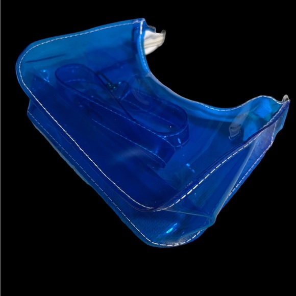 Trendy Clear Jelly Handbag Neon Blue Shoulder Bag - Picture 5 of 11